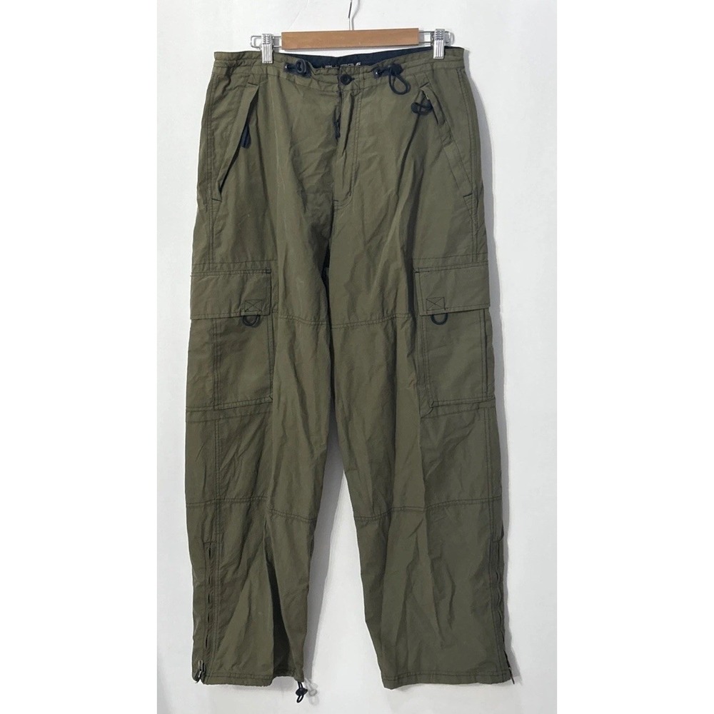 Mens Vintage‎ Plugg Jeans Wear Y2K Cargo Pants Straight Sz Med/ Large Army Green